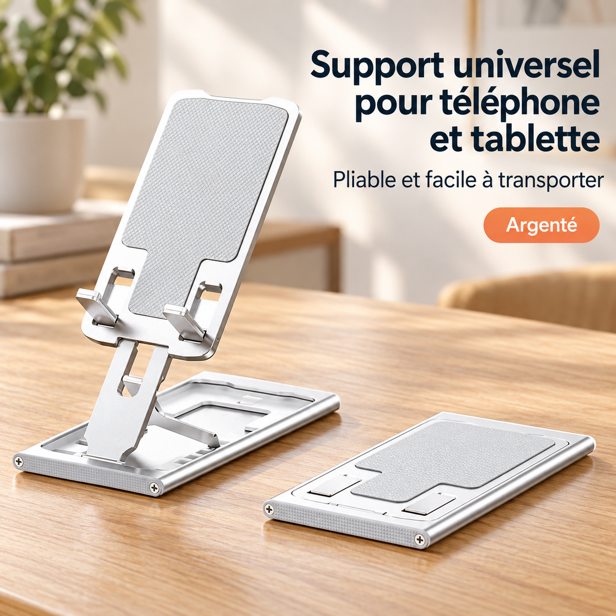 Support de téléphone couleur argent