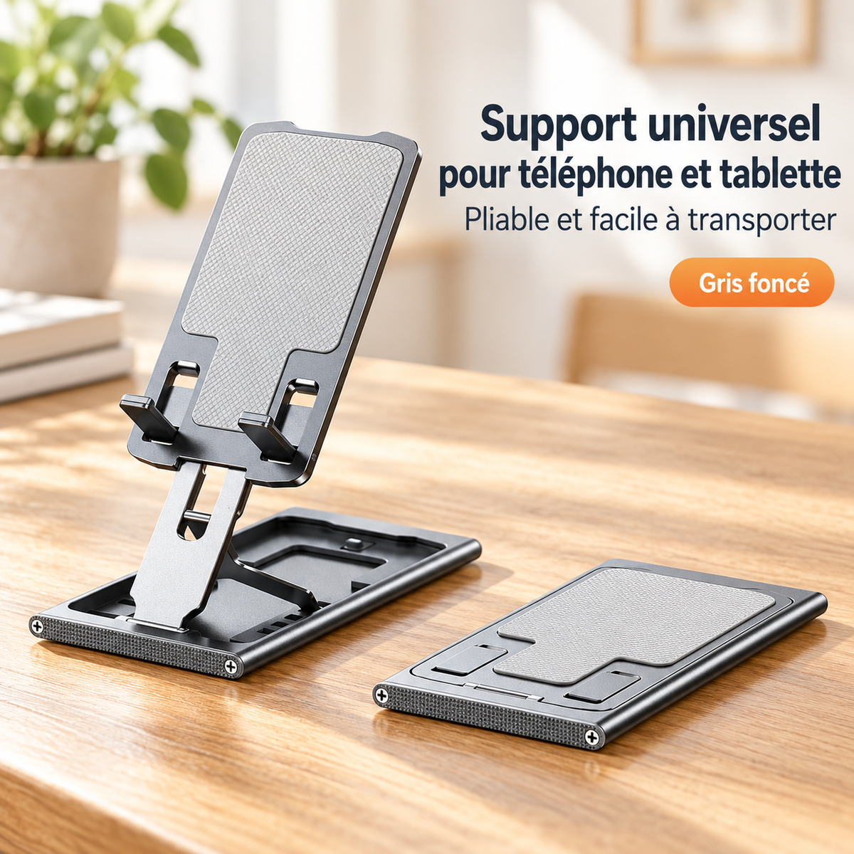 Support de téléphone couleur gris foncé