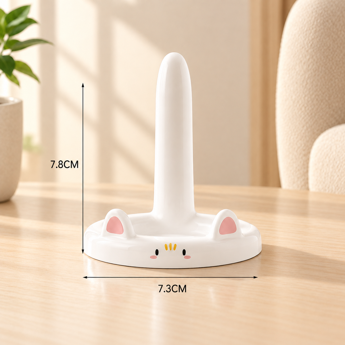 Support téléphone chat en blanc