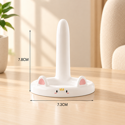 Support téléphone chat en blanc