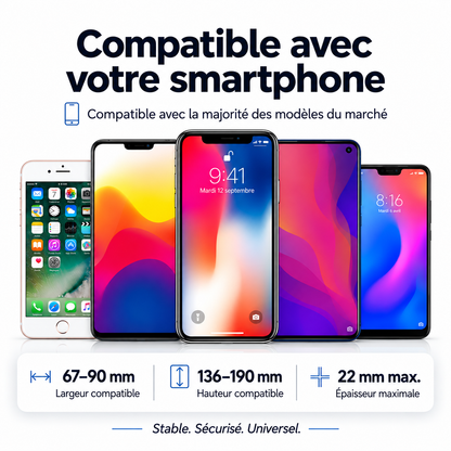 Support téléphone moto compatibles plupart des smartphones