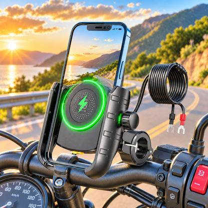Support téléphone moto connexion charge incluse