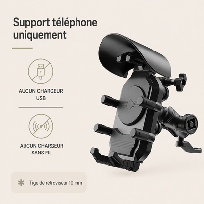 Support téléphone moto modèle 1, support téléphone seulement (mirroir)