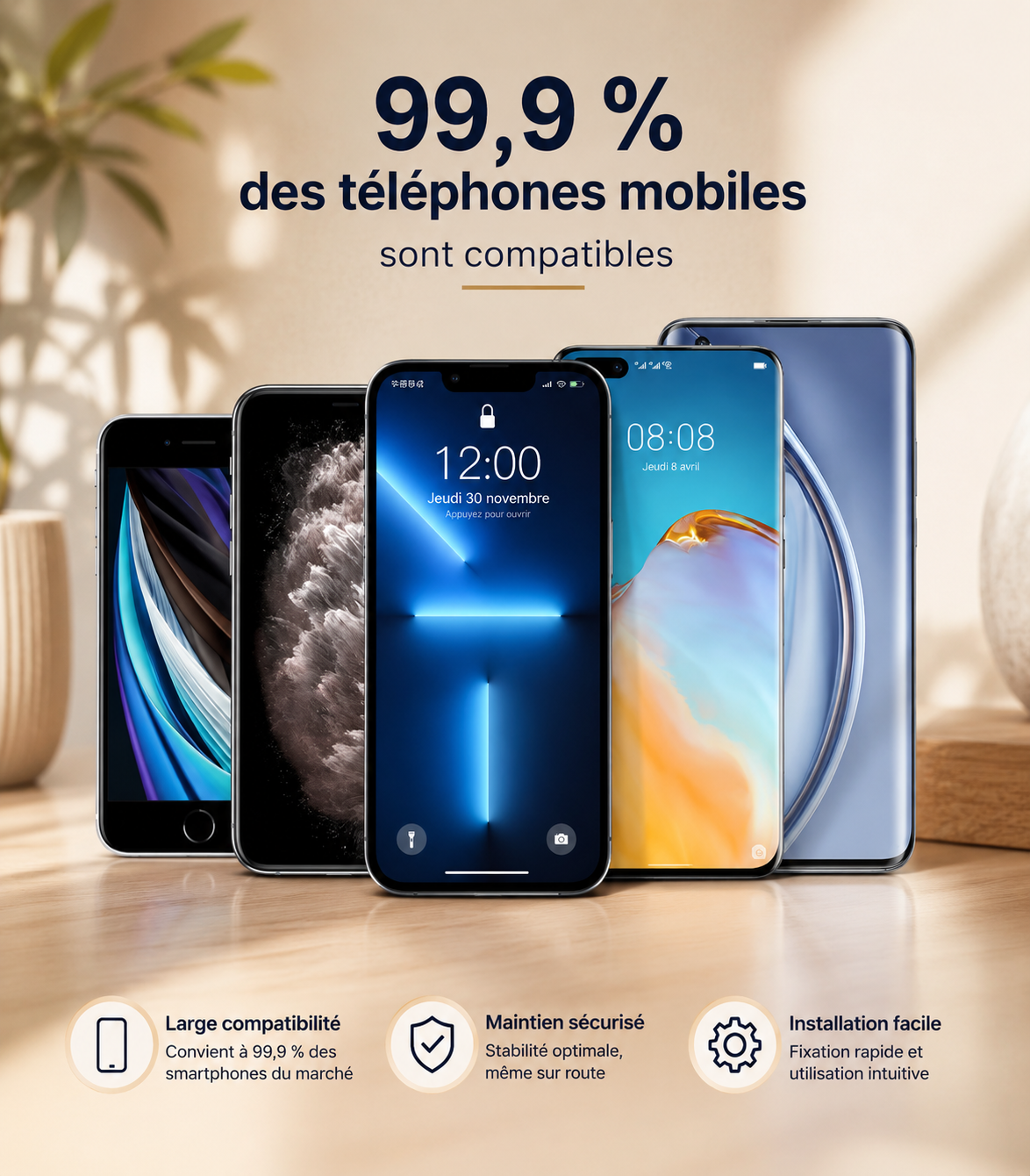 Support telephone voiture Rétroviseur compatible a 99.9 pourcent