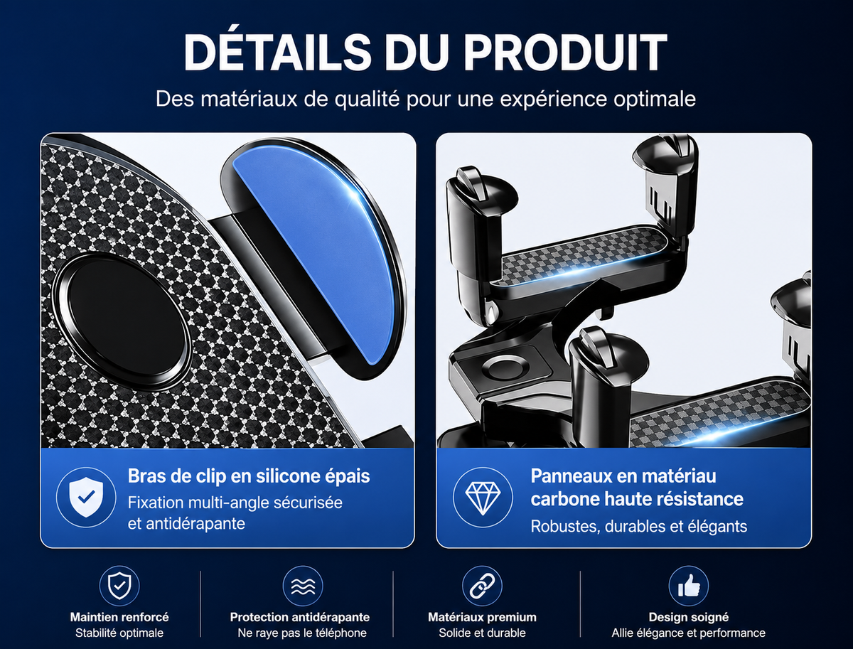 Support telephone voiture Rétroviseur matériaux de qualité