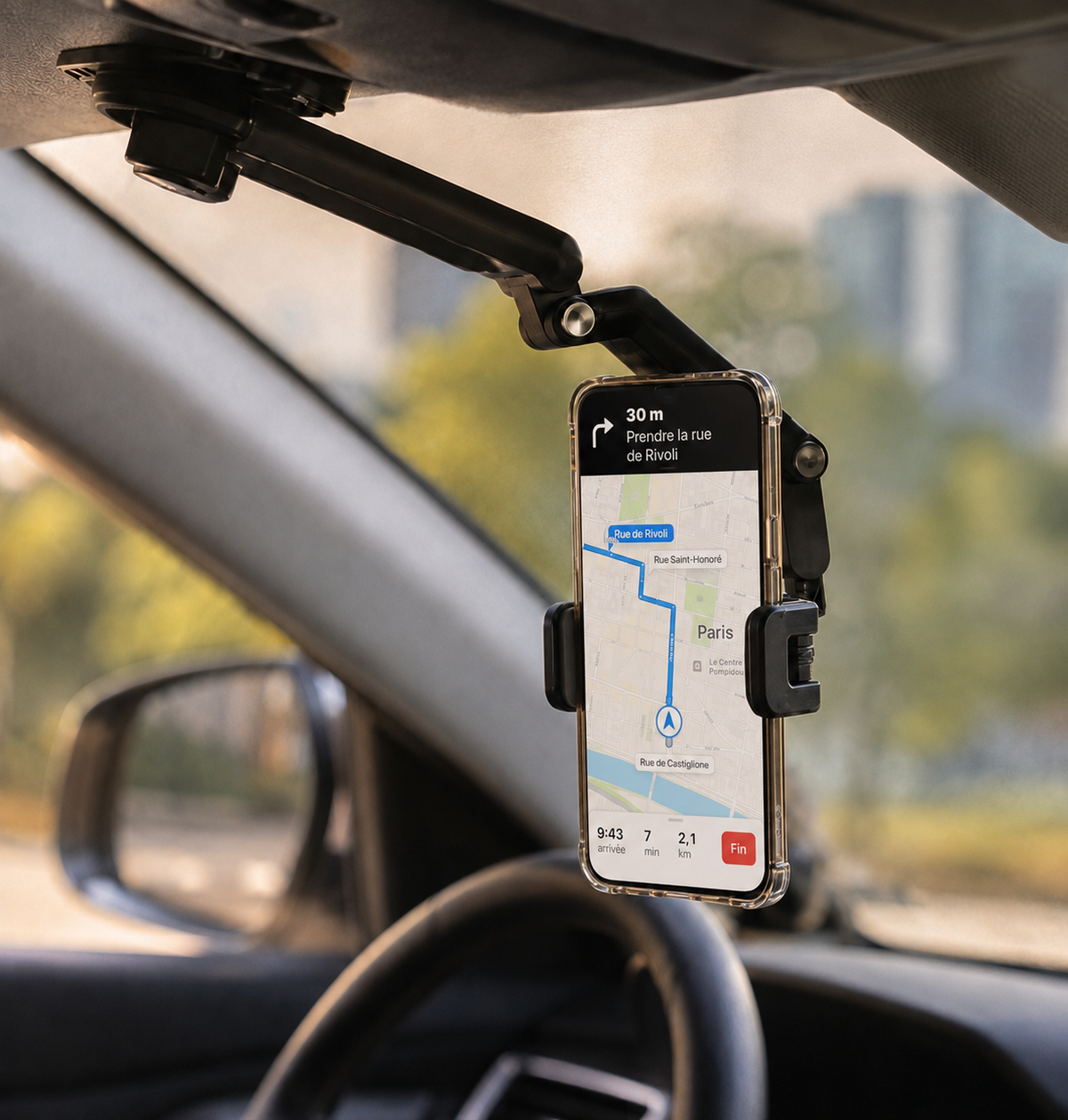 Support téléphone voiture rotatif 360 horizontal ou vertical