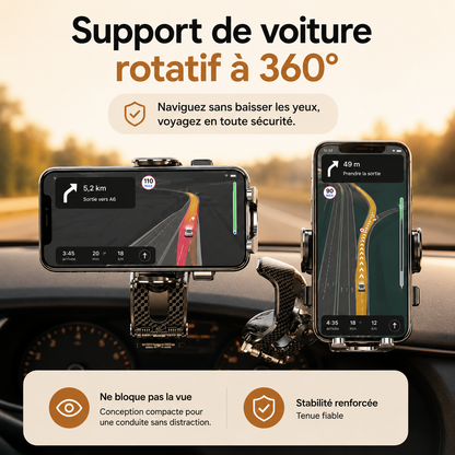 Support telephone voiture | Rotation 360 ne bloque pas la vue