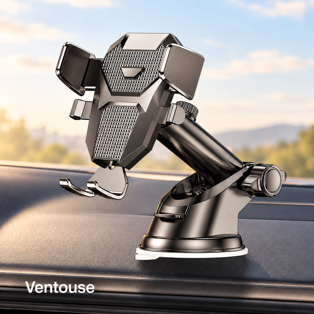 Support telephone voiture Universel 360 installation sur tableau de bord