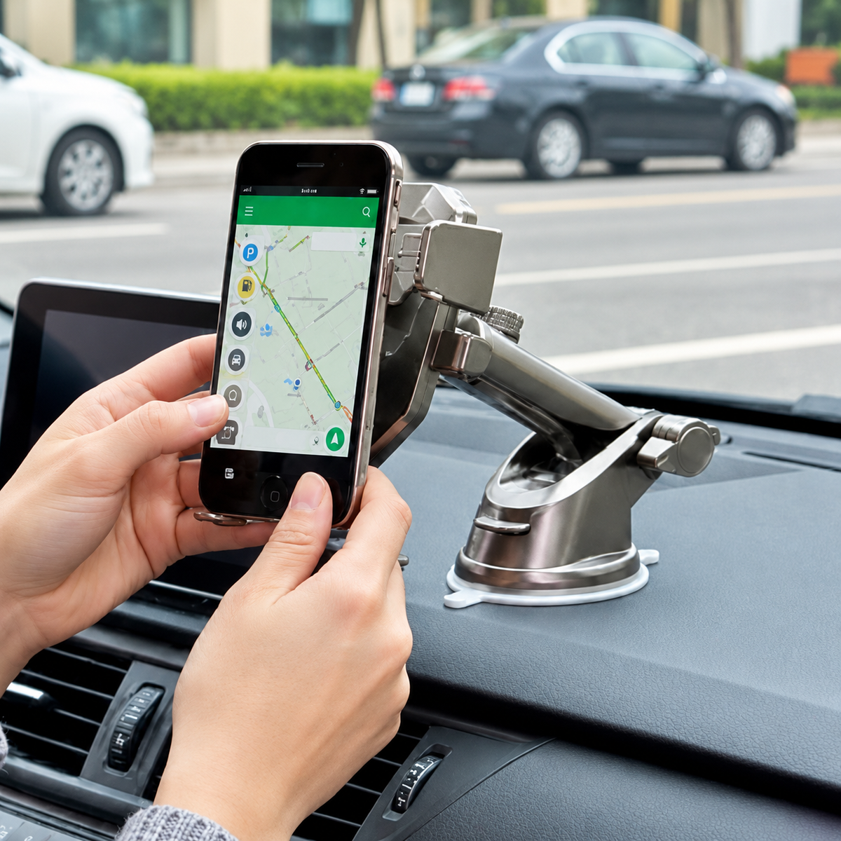 Support telephone voiture Universel 360 tableau bord bonne visibilte