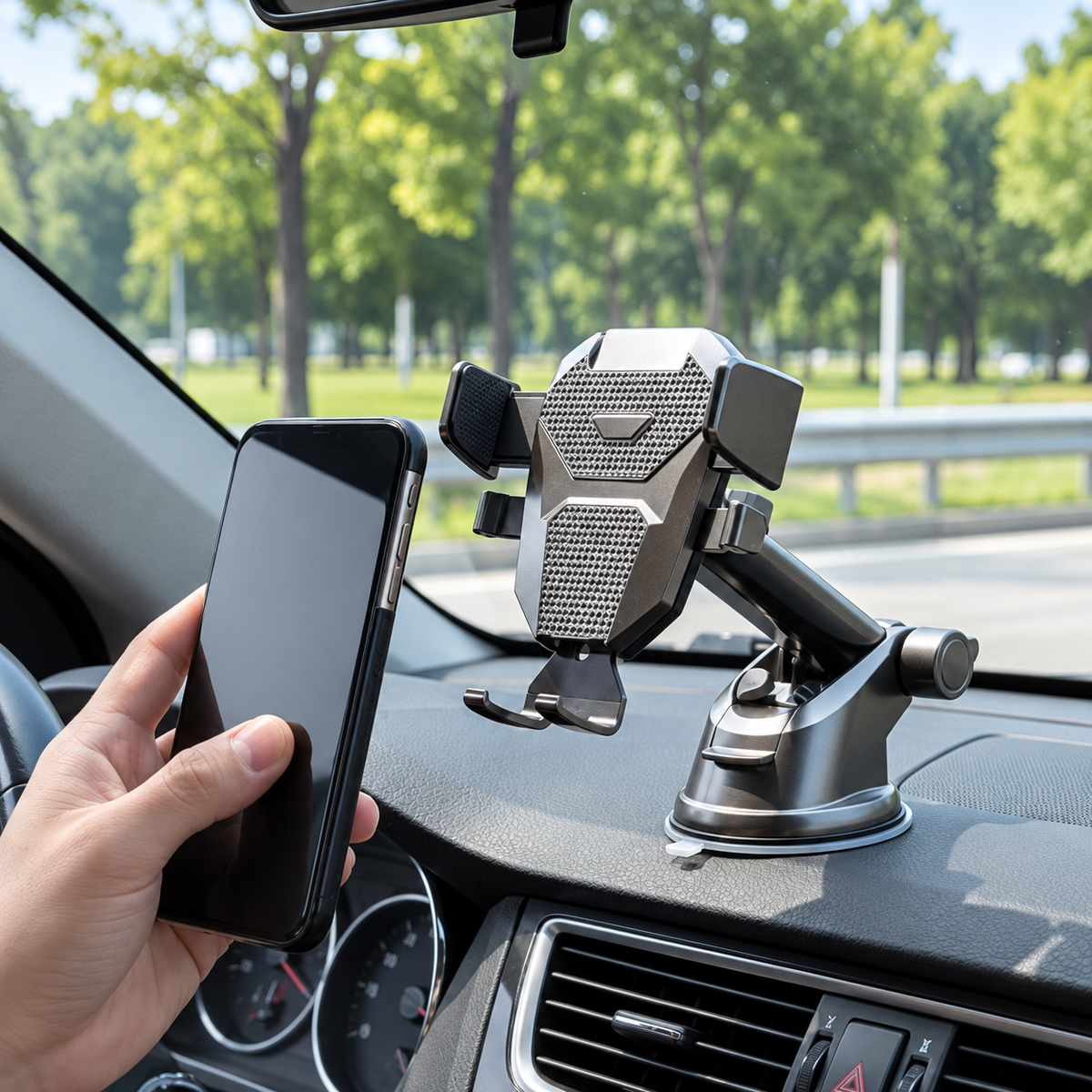 Support telephone voiture Universel 360 installation d'une seule main