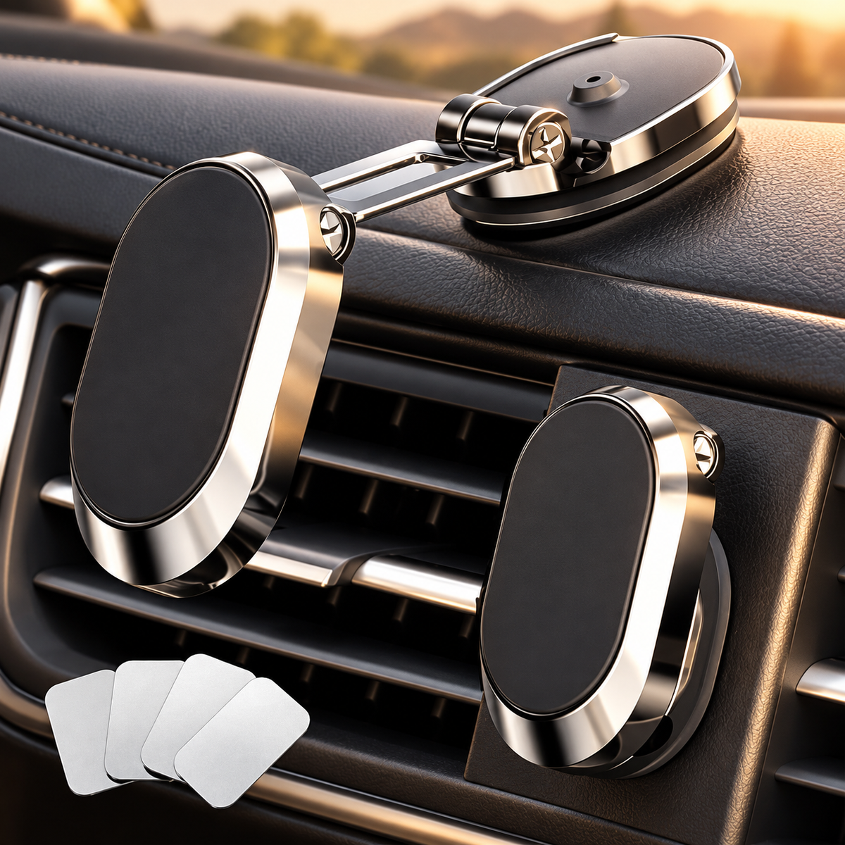 Support téléphone voiture Magnétique 360 se replie sur lui meme