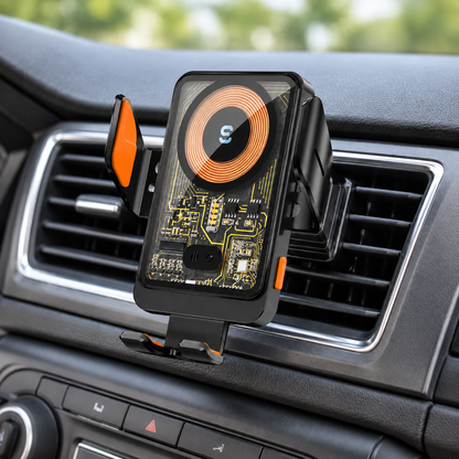 Support voiture pour telephone charge sans fil 15w rapide et sécuritaire