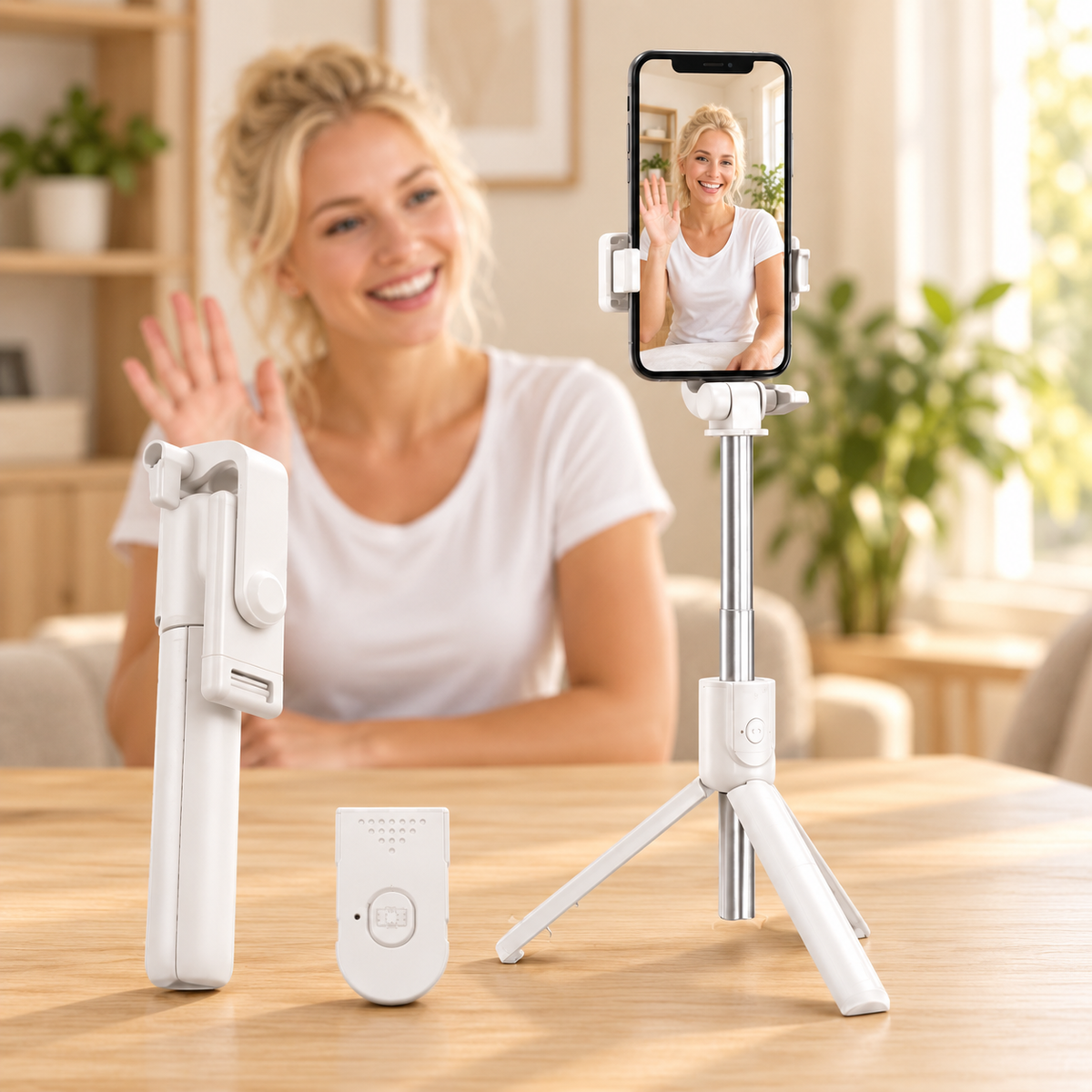 Trépied pour smartphone | 3 en 1 Bluetooth pratique pour tout les modèles de smartphone