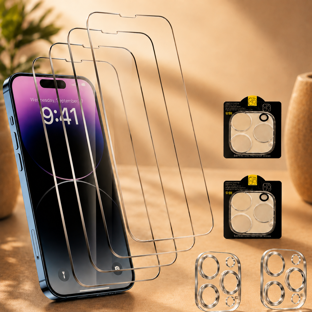 Verre trempé iPhone 13 ultra clair de 1 a 4 pieces