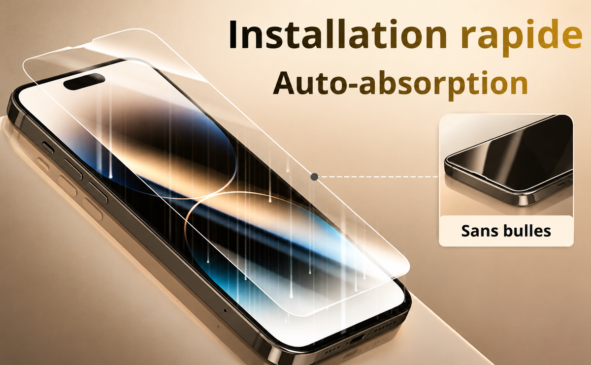 Verre trempé iPhone 13  installation rapide