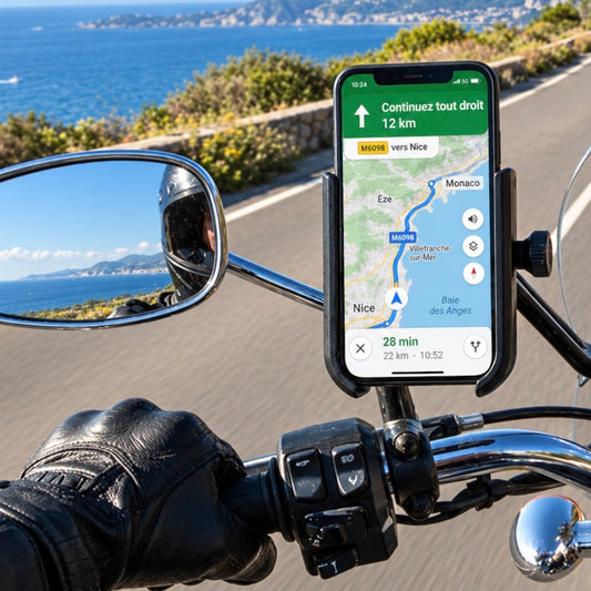 Support telephone moto visibilité accrue