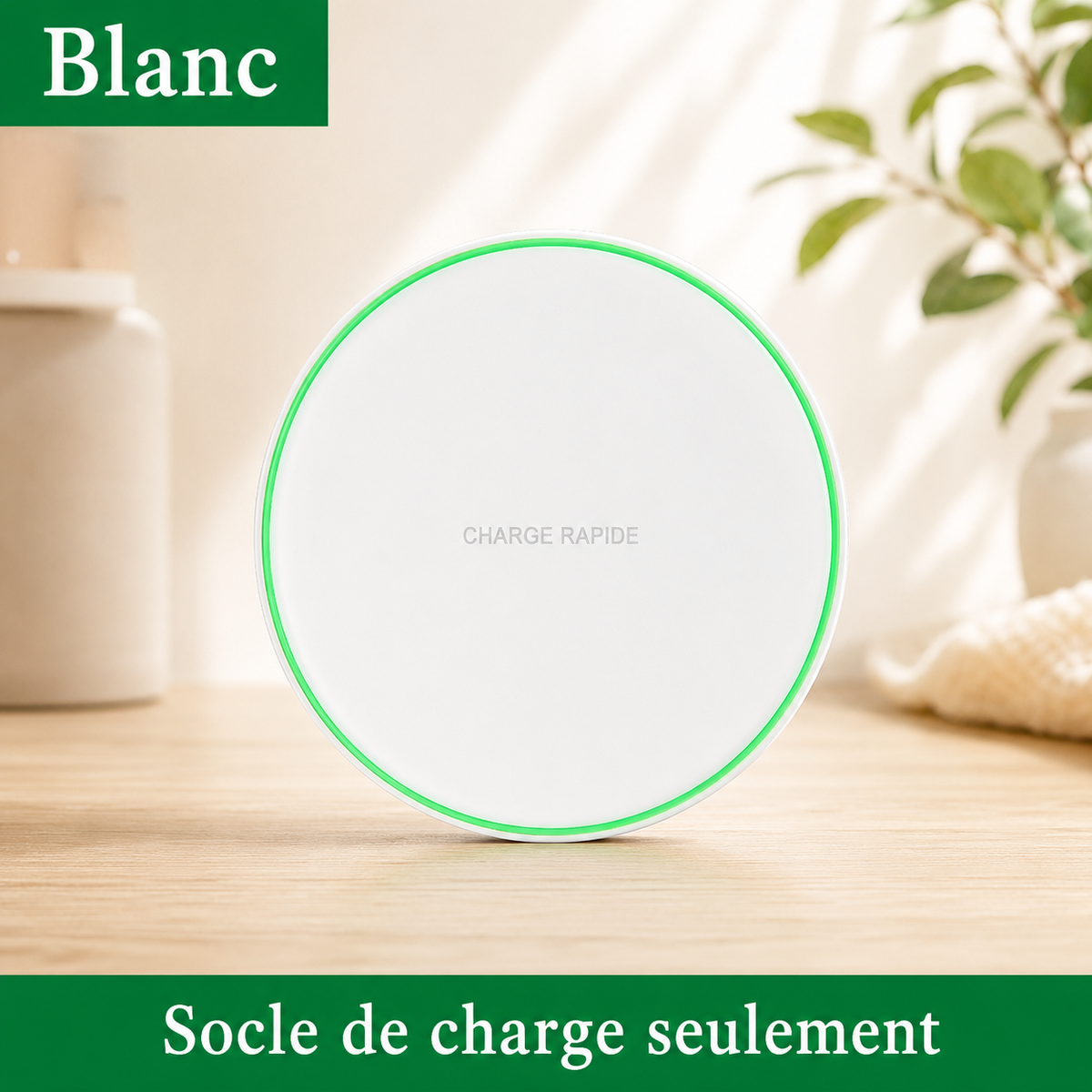 chargeur induction samsung Rapide 15W en blanc socle de charge seulement