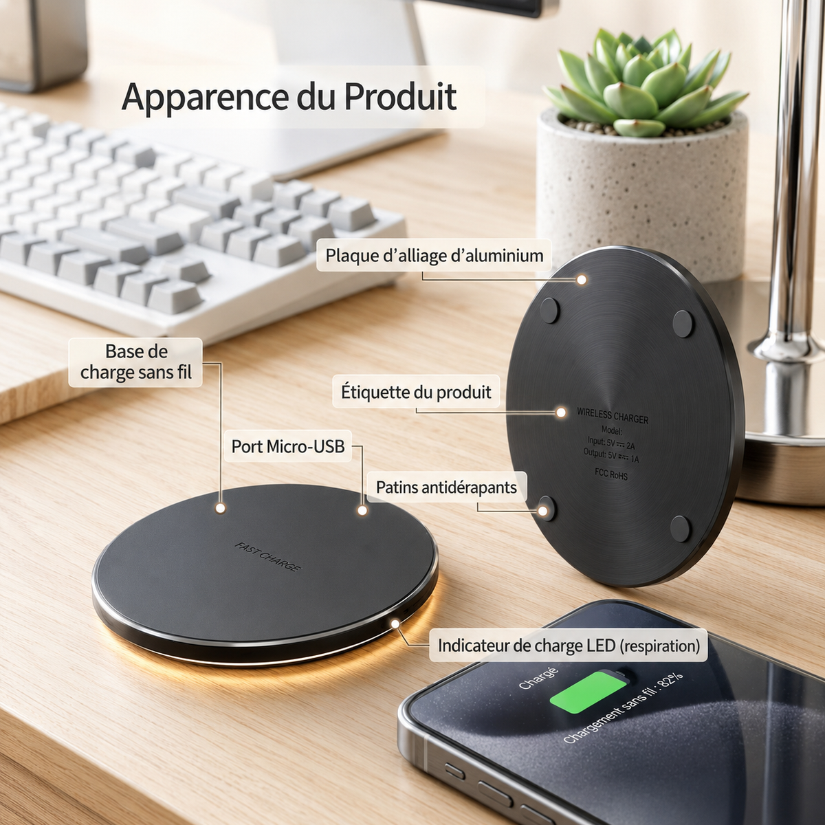 chargeur induction samsung Rapide 15W description du produit