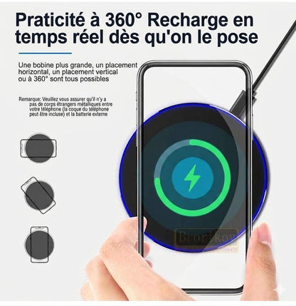 chargeur induction samsung Rapide 15W recharge en temps réèlle