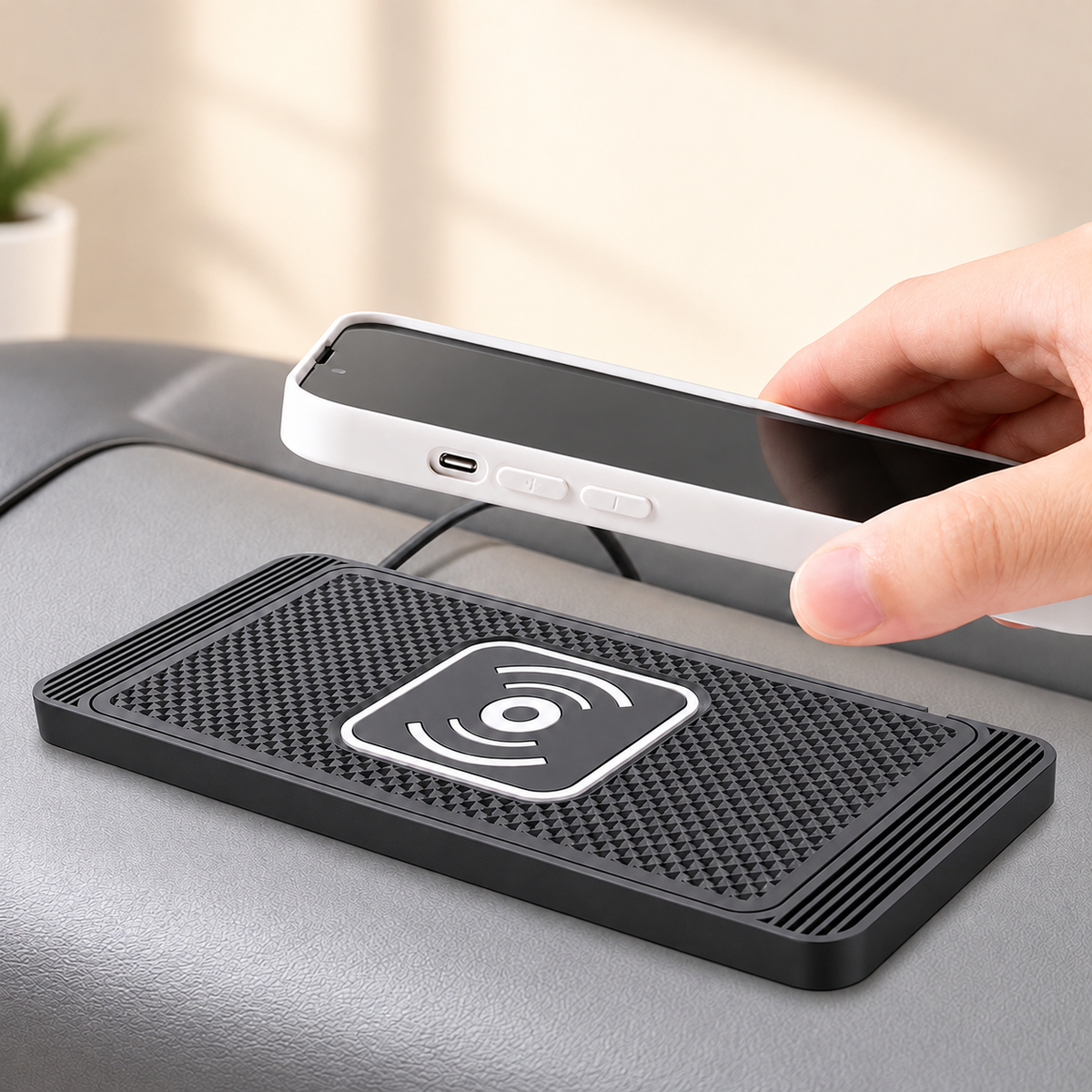 Chargeur téléphone Charge Rapide Sans Fil 15W Voiture n'enlever pas votre coque de protection