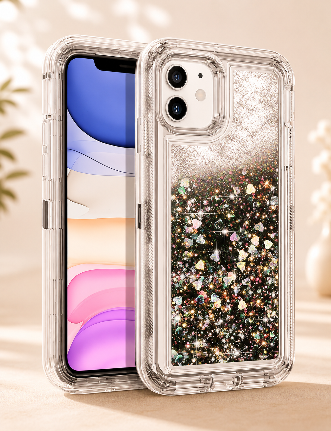 Coque iPhone 13 | Paillettes Mouvantes noir