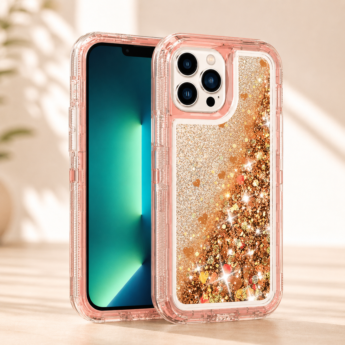 Coque iPhone 13 | Paillettes Mouvantes or