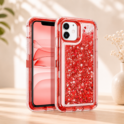Coque iPhone 13 | Paillettes Mouvantes rouge