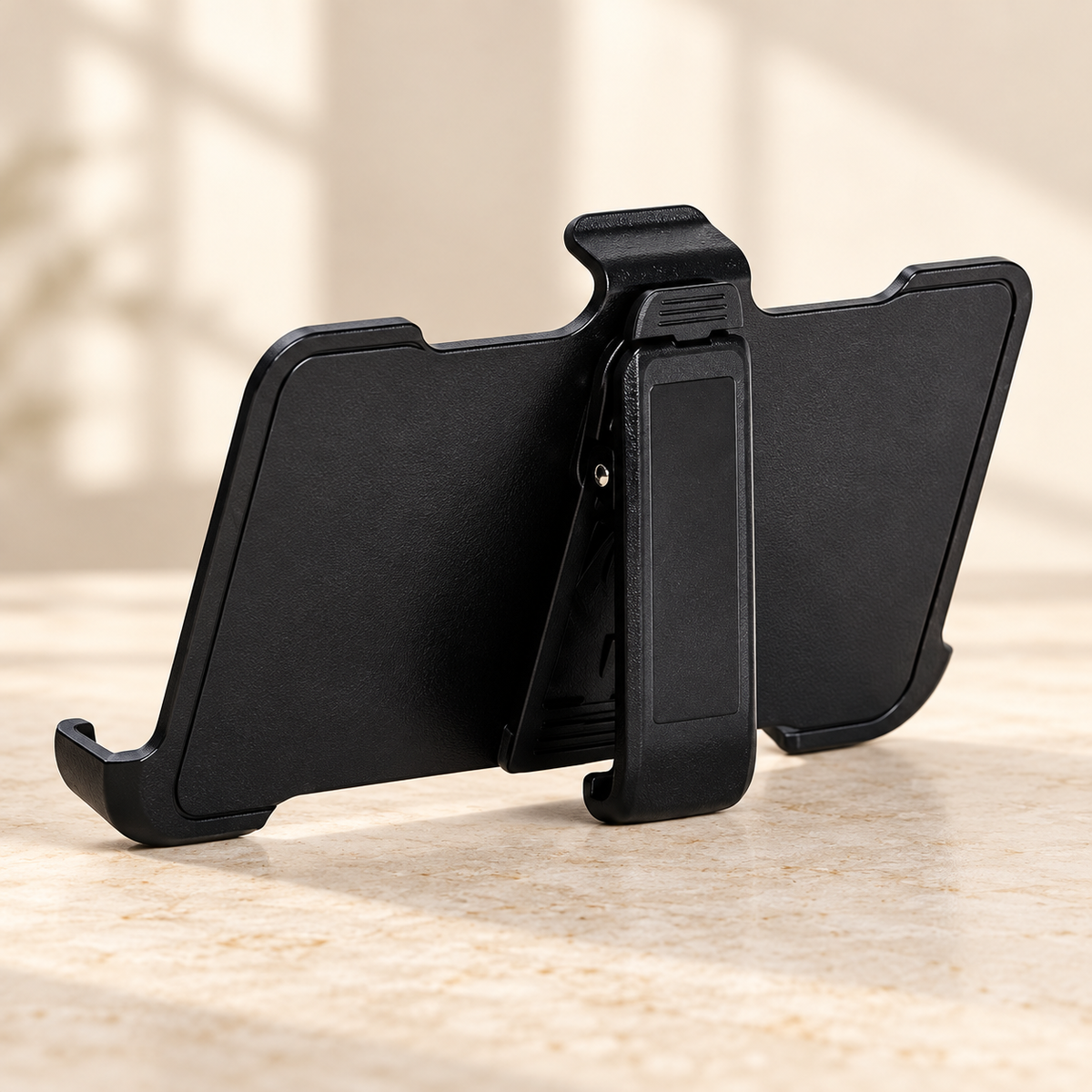 Coque iphone 15 support ceinture noir