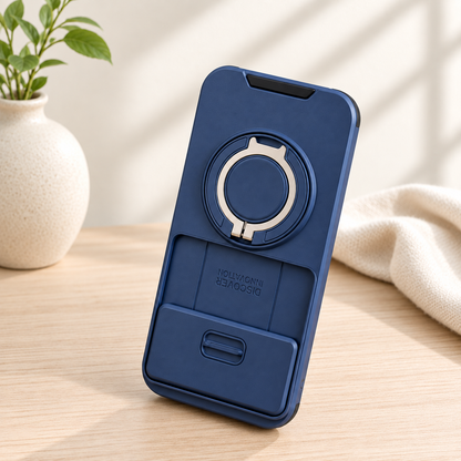 coque pour telephone  support integre bleu marin