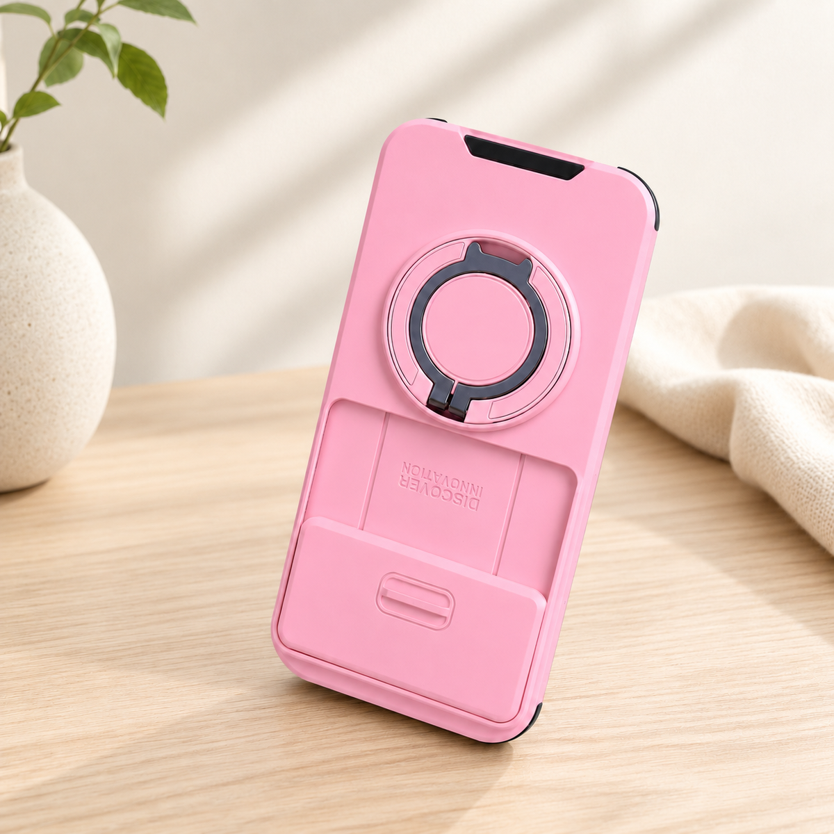 coque pour telephone support integre rose