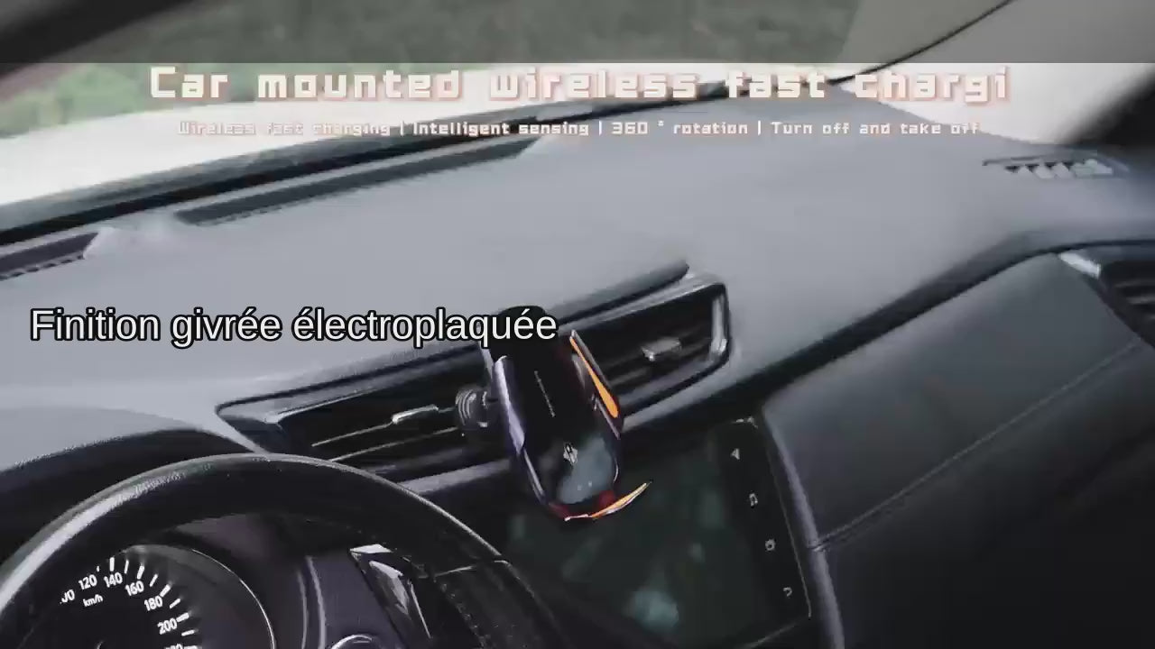 Support de téléphone voiture Charge sans fil 360 vidéo