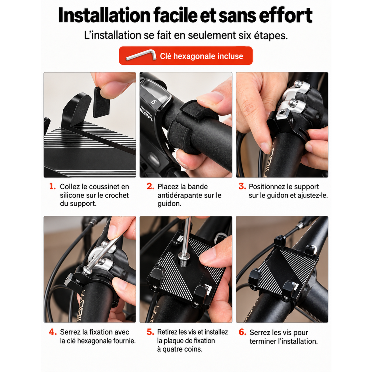 Support moto pour téléphone Ultra-Stable 360 installation sans effort