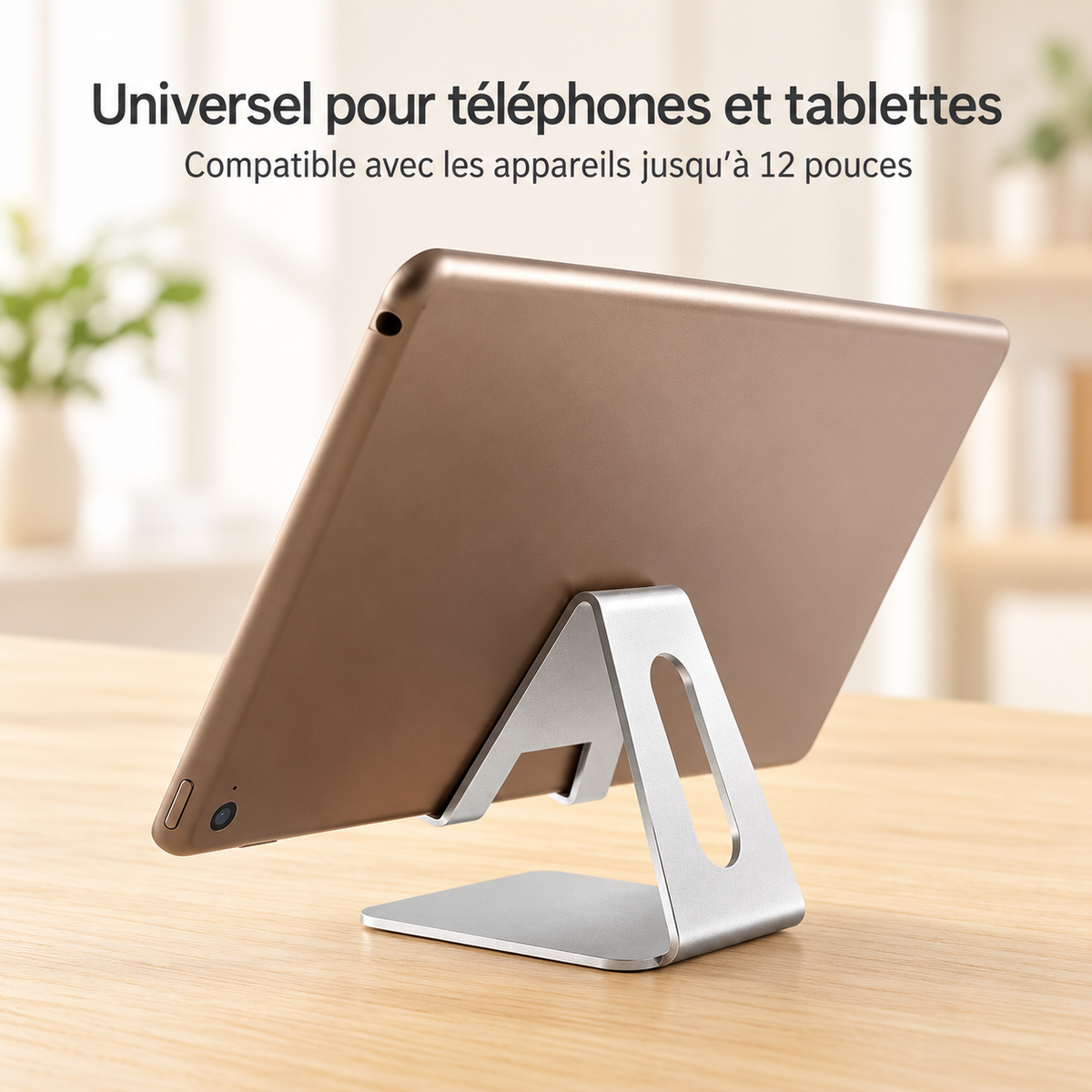support telephone compatible jusqu'a 12 pouces