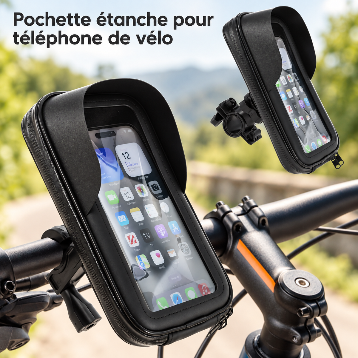 Support telephone velo imperméable à l'eau