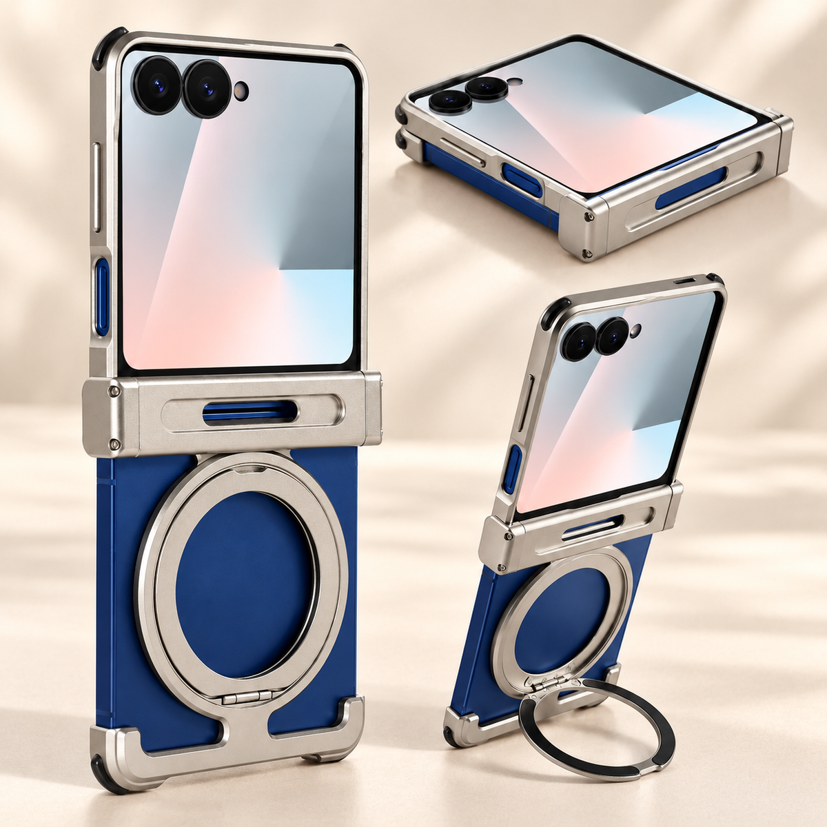 telephone coque Galaxy Z Flip titanium et bleu