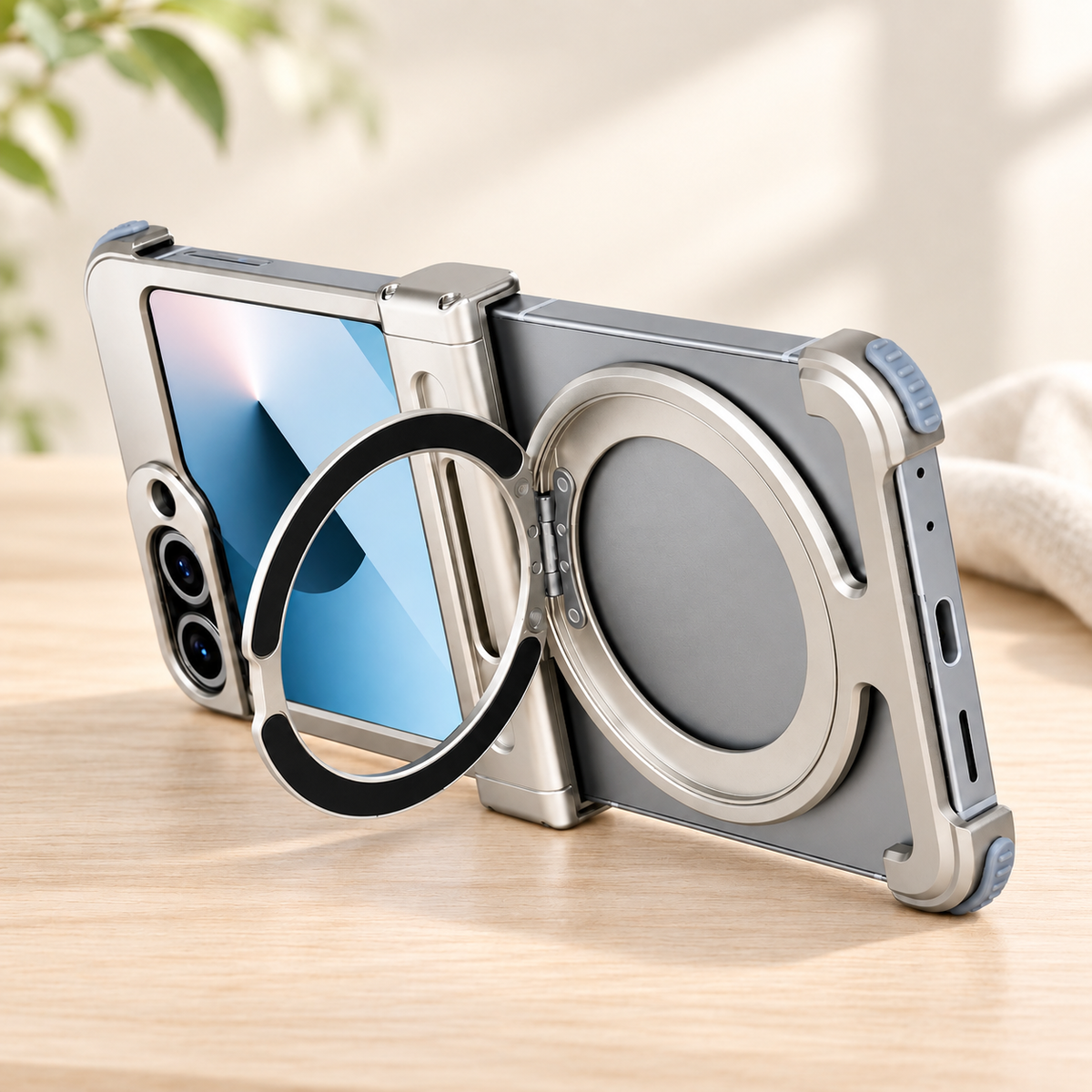telephone coque Galaxy Z Flip 360 anneau dappui mains libres magnétique