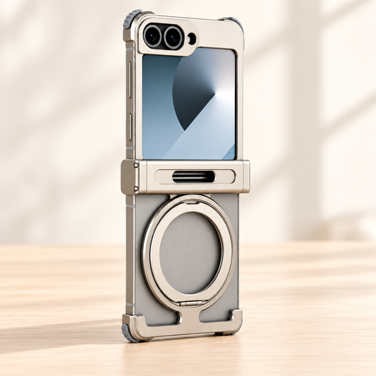 telephone coque Galaxy Z Flip argenté haut de gamme