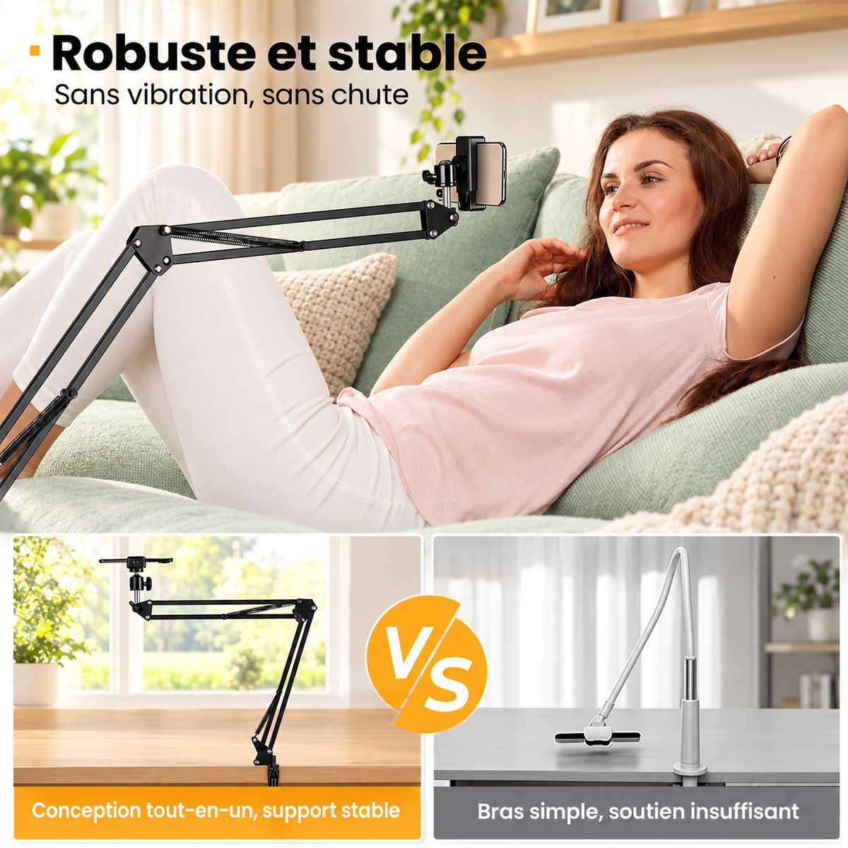 Trepied telephone | Flexible 360 robuste et stable