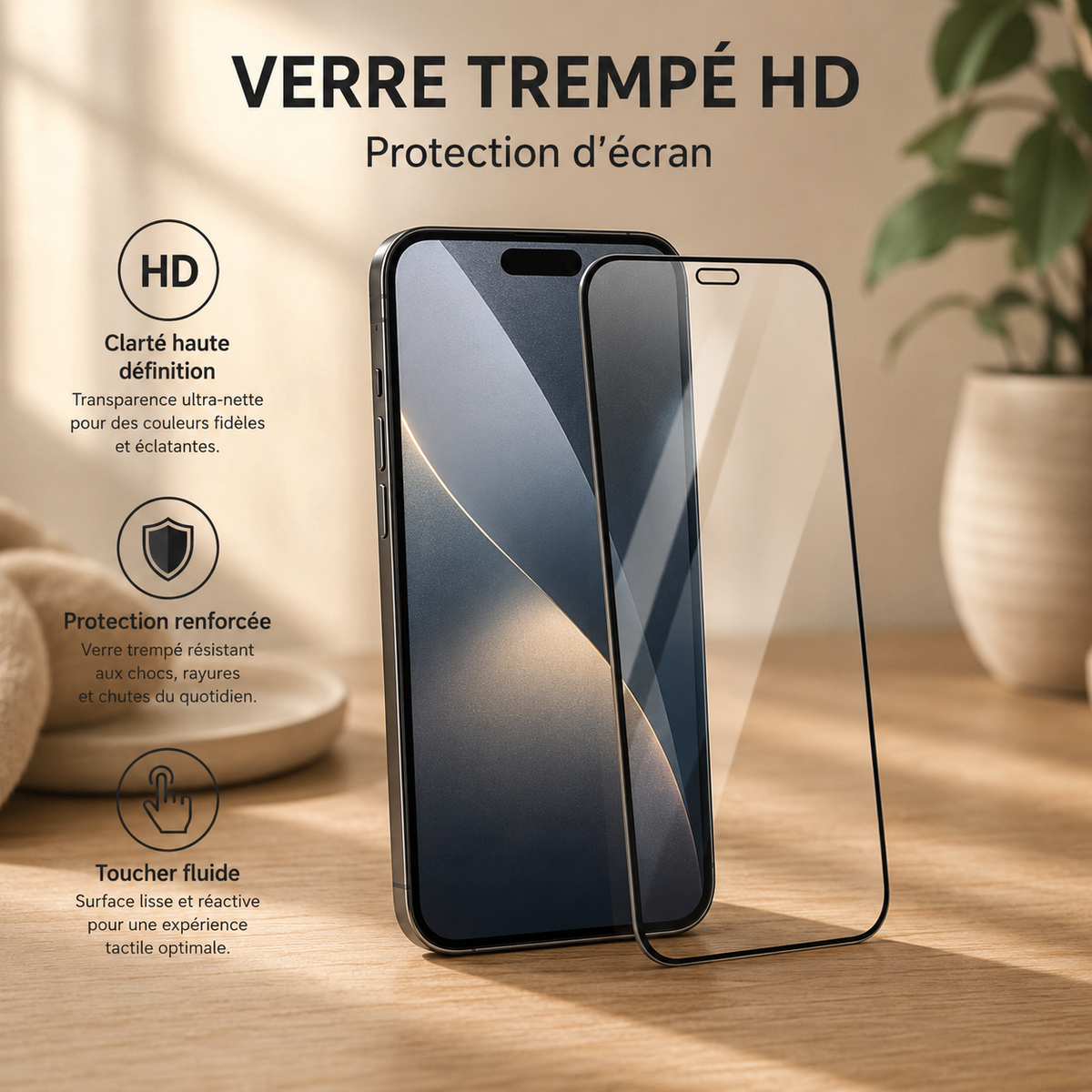 verre trempé iPhone 17 9D clarte HD